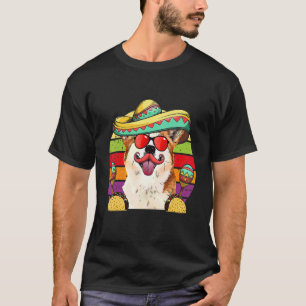 Camiseta Tacos de Cão da Festa do Corgi Cinco De Mayo