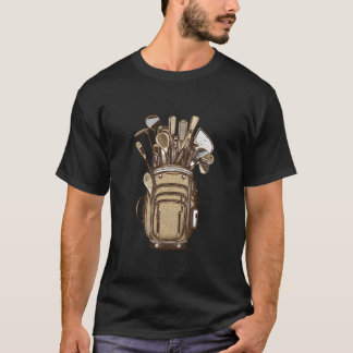 Camiseta Tacos de golfe Bolsa de golfe Golfista Jogando gol