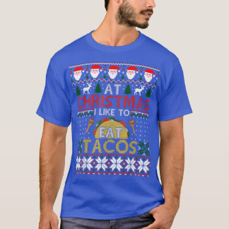 Camiseta Tacos de Natal Comida Rápida Lover Ugly Xmas Swea