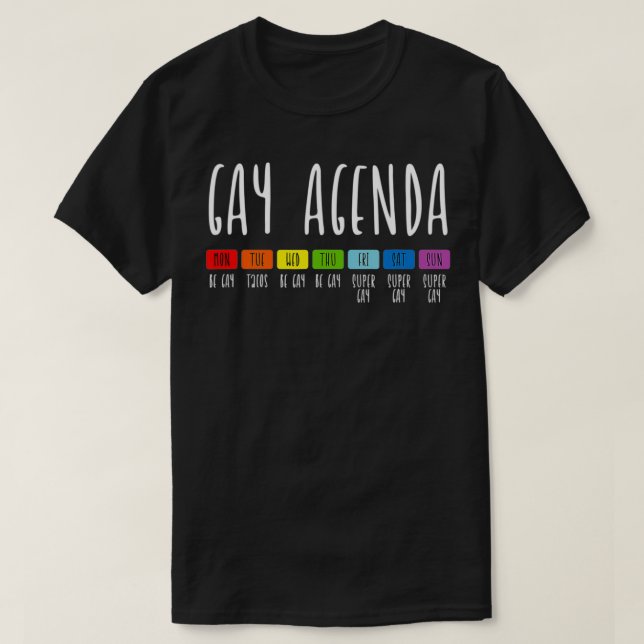 Camiseta Tacos do Orgulho LGBT da Agenda de gay (Frente do Design)