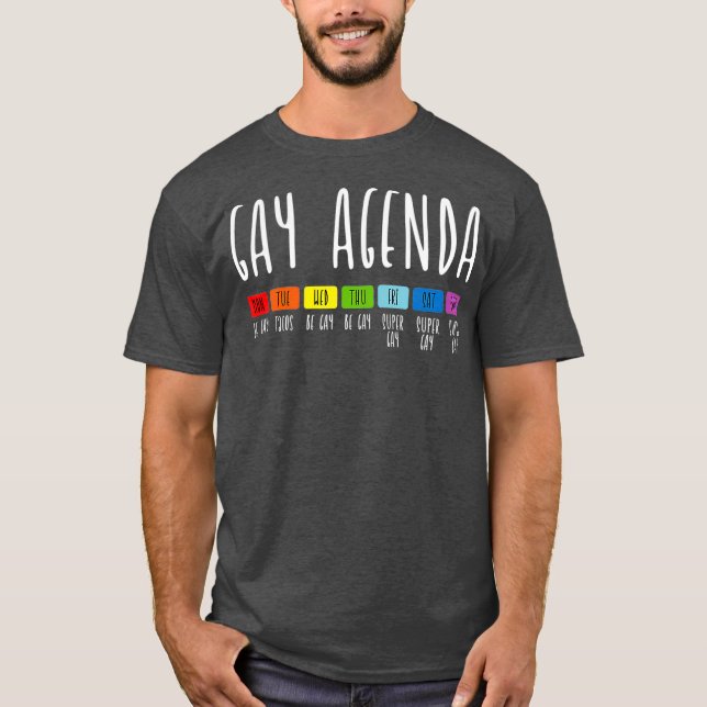 Camiseta Tacos do Orgulho LGBT da Agenda de gay (Frente)