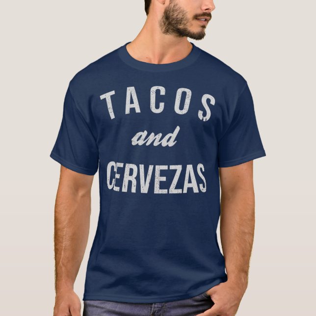 Camiseta Tacos E Cervezas Engraçadas Cervezas Comidas Média (Frente)