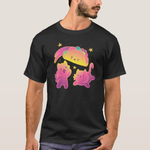 Camiseta Tacos e Gatos Vintage Retro no Céu Taco Gato
