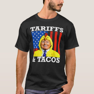 Camiseta Tacos e Tarifas Patriótico Trump Humor da Guerra