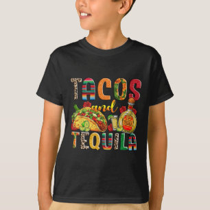 Camiseta Tacos E Tequila Bebendo Engraçado Taco Comida Mexi