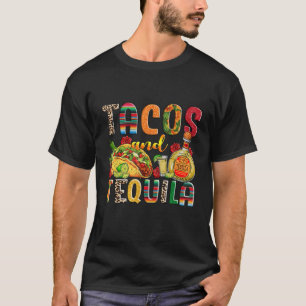 Camiseta Tacos E Tequila Bebendo Engraçado Taco Comida Mexi