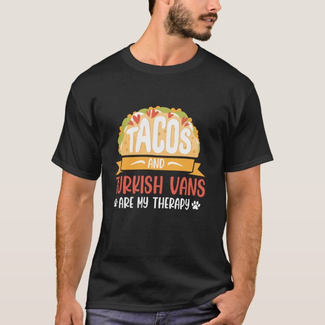 Camiseta TACOS E VANS TURCOS SÃO A MINHA TERAPIA Gato Da (Frente)