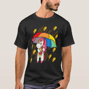 Camiseta Tacos em chuva Unicorn Umbrella Cinco De Mayo