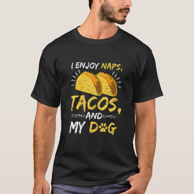 Camiseta Tacos Engraçados Cães Cães Taco Foodie Mexicano (Frente)