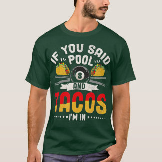 Camiseta Tacos Engraçados Piscina Lover Billiards Jogador M