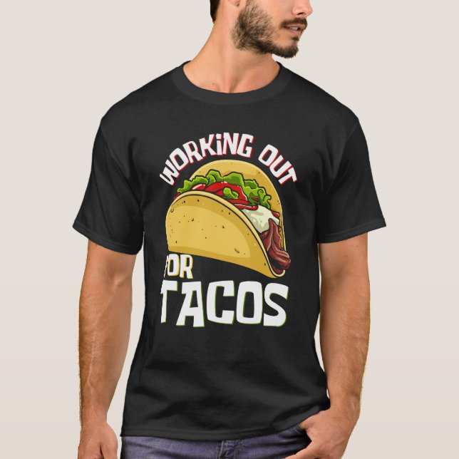 Camiseta Tacos Fitness Working Out Cinco de Mayo Cute (Frente)