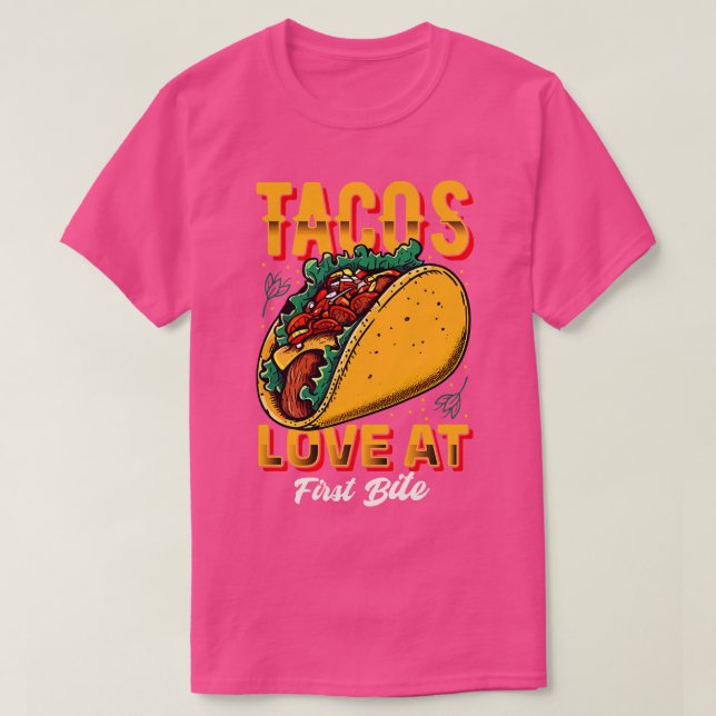 Camiseta Tacos Love in first Bite (Frente do Design)