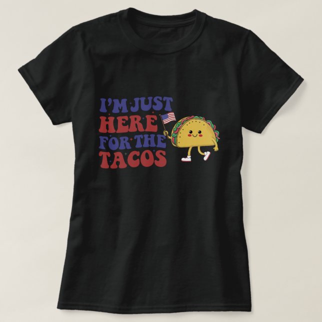 Camiseta Tacos mexicanos legal, 4 de julho Bandeira America (Frente do Design)