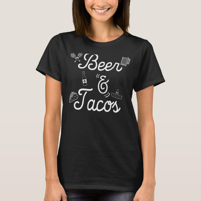 Camiseta Tacos Tacos E Beer Quote (Frente)