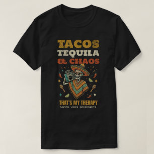 Camiseta Tacos Tequila Caos Vibrações Festa Diversão