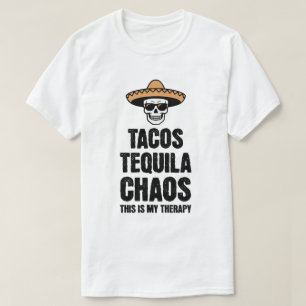Camiseta Tacos Tequila Chaos Terapia para Amantes