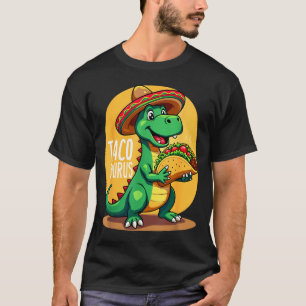 Camiseta Tacosaurus cinco de maio trex chapéu dino