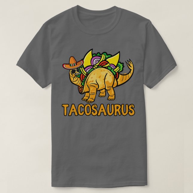 Camiseta Tacosaurus Cinco de Mayo Funny Taco Dinossaur (Frente do Design)
