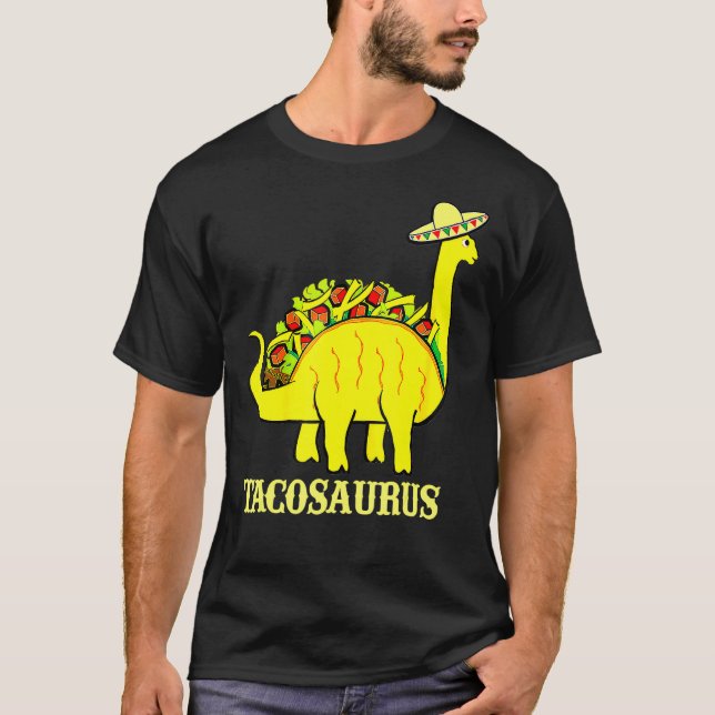 Camiseta Tacosaurus Cinco De Mayo Funny Taco Dinossaur (Frente)