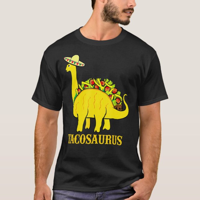 Camiseta Tacosaurus Cinco De Mayo Funny Taco Dinossauro 2 (Frente)