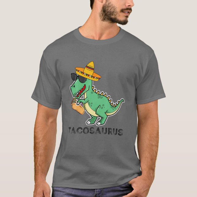 Camiseta Tacosaurus Rex Dinosaur Taco Kids Cinco De Mayo Pa (Frente)