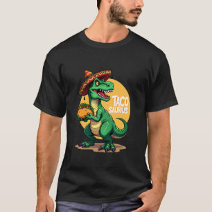 Camiseta Tacosaurus T-Rex Chapéu Cinco de Maio Mexicano Ta