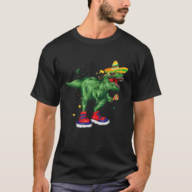 Camiseta Tacosaurus Tex Funny Cinco De Mayo Dino (Frente)