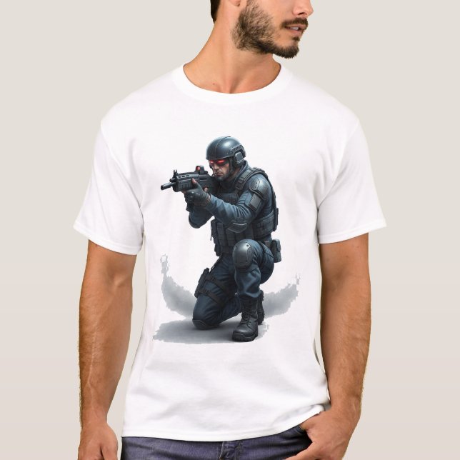 Camiseta Tactical Helmet FPS Gamer Tee (Frente)