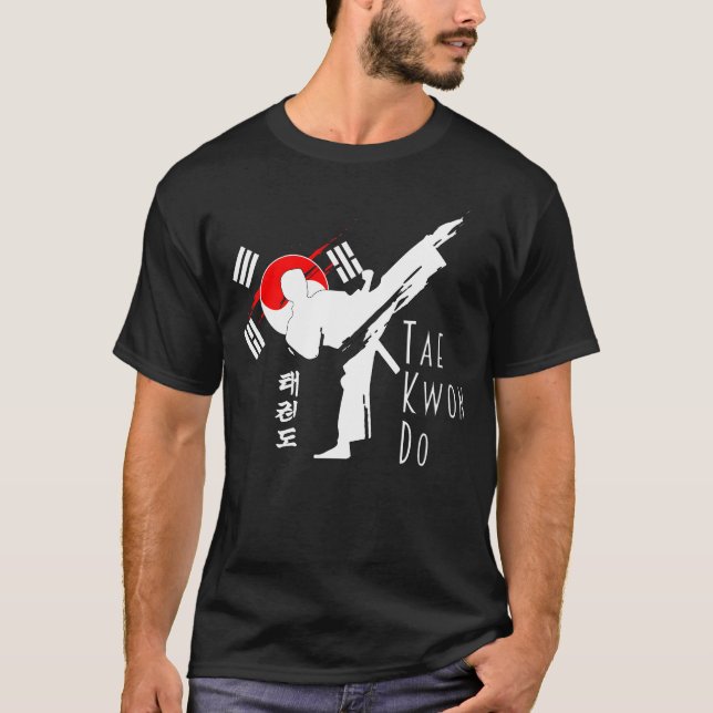 Camiseta Tae Kwon Do Power Kick, Martial Arts Combat (Frente)