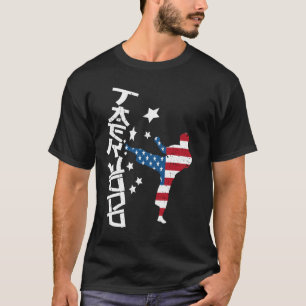 Camiseta Taekwondo American USA Flag Taekwondo 4 de julho