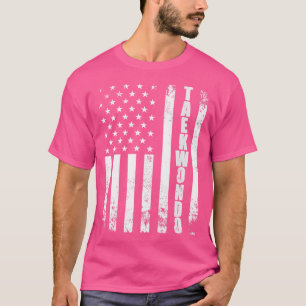 Camiseta Taekwondo Americano Flag Usa Patriótica Taekwondo