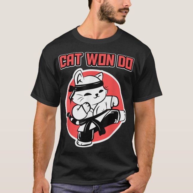 Camiseta Taekwondo Cat Design para os fãs desportivos - Kic (Frente)