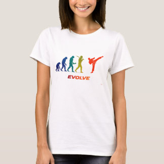 Camiseta Taekwondo Evolution Silhouette High Kick Design