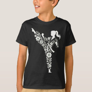 Camiseta Taekwondo Feminino Infantil Artes Marciais Floral