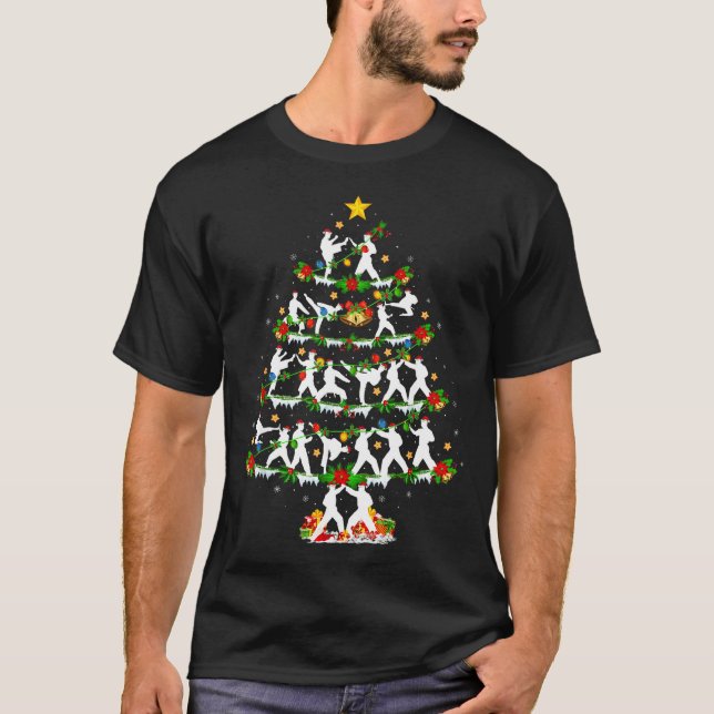 Camiseta Taekwondo Lover Xmas Lighting Taekwondo Christmas  (Frente)