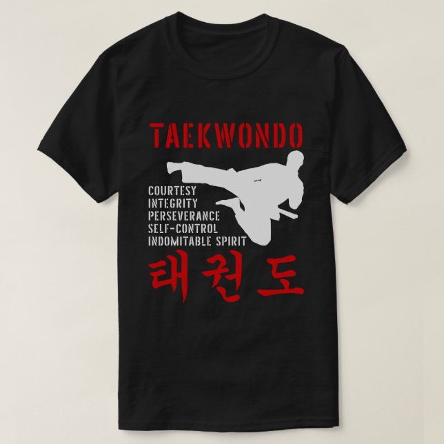 Camiseta Taekwondo Tenets Artes Marciais (Frente do Design)