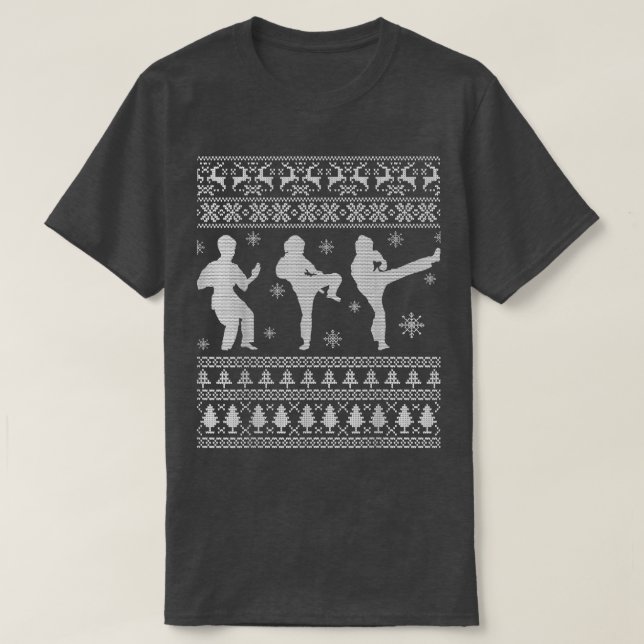 Camiseta Taekwondo Ugly Christmas Sweater Presente Para Men (Frente do Design)