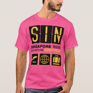 Camiseta Tag Aeroportuária De Cingapura Férias De Cingapura