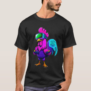 Camiseta Tag de Jogos de Galinha Engraçada Galo Fazenda Men