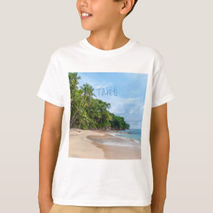 Camiseta Tahiti Sand Beach Blue Sky Palm Trees