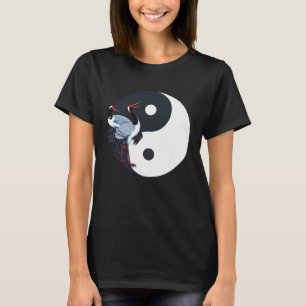Camiseta Tai Chi Grou Branco Yin Yang Qi Gong Chinês Branco