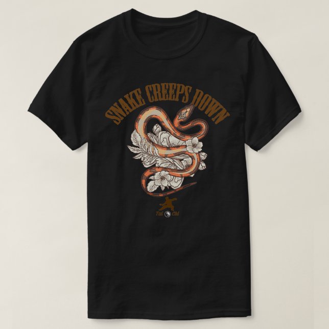Camiseta Tai Chi Snake Creeps Down (Frente do Design)