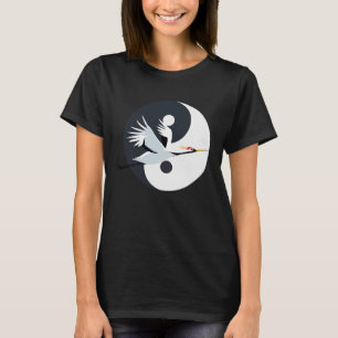 Camiseta Tai Chi White Crane Yin Yang Qi Gong Chinês Branco