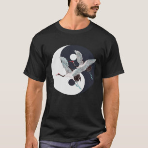 Camiseta Tai Chi White Crane Yin Yang Qi Gong Chinês Branco