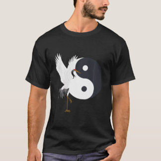 Camiseta Tai Chi White Crane Yin Yang Qi Gong Chinês Branco