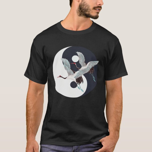 Camiseta Tai Chi White Crane Yin Yang Qi Gong Chinese White (Frente)