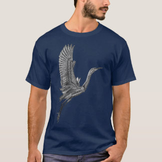 Camiseta Tai Chi White Flying Crane Qi Gong Ilustração