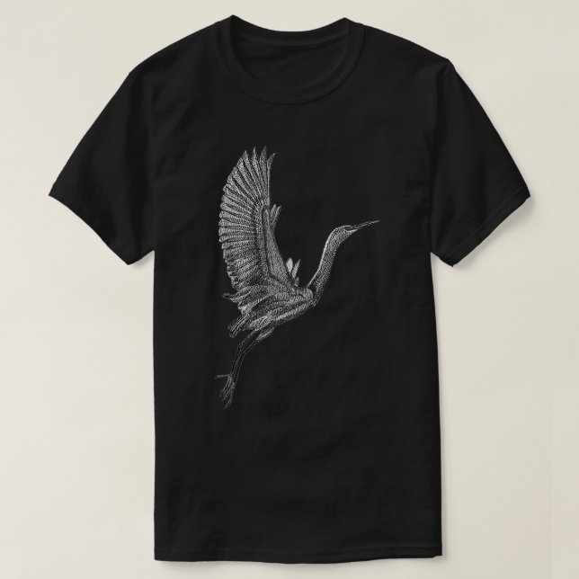 Camiseta Tai Chi White Flying Crane Qi Gong Ilustração (Frente do Design)