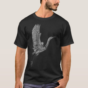 Camiseta Tai Chi White Flying Crane Qi Gong Ilustração