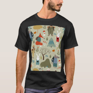 Camiseta Taiga Wildlife: Padrão de Crianças Vintage